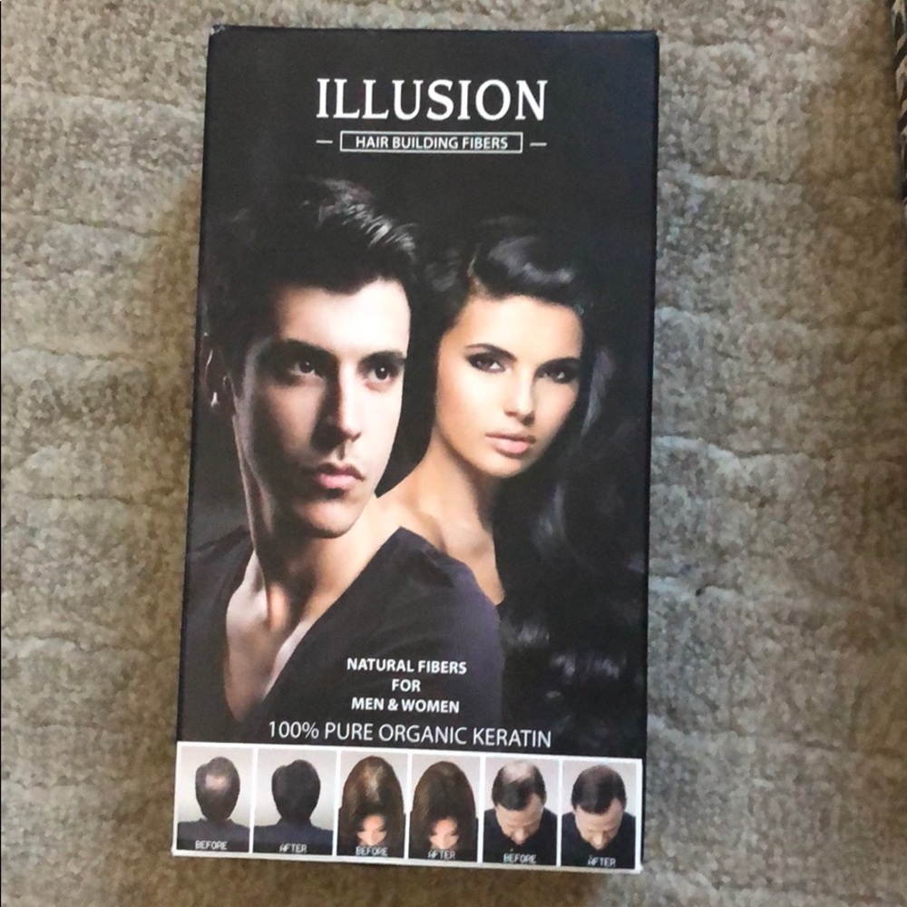 Illusion hair building fibers. Medium Brown.
